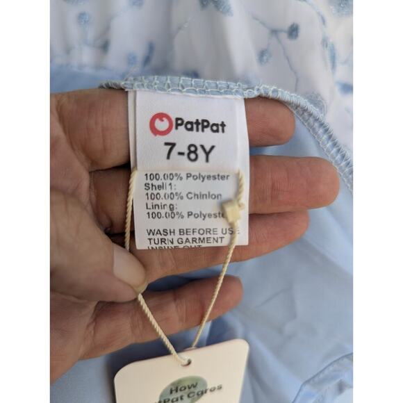 Pat Pat NEW Floral Embroidery Evening Maxi Dress Lacey Blue Sz 8. - Picture 6 of 8